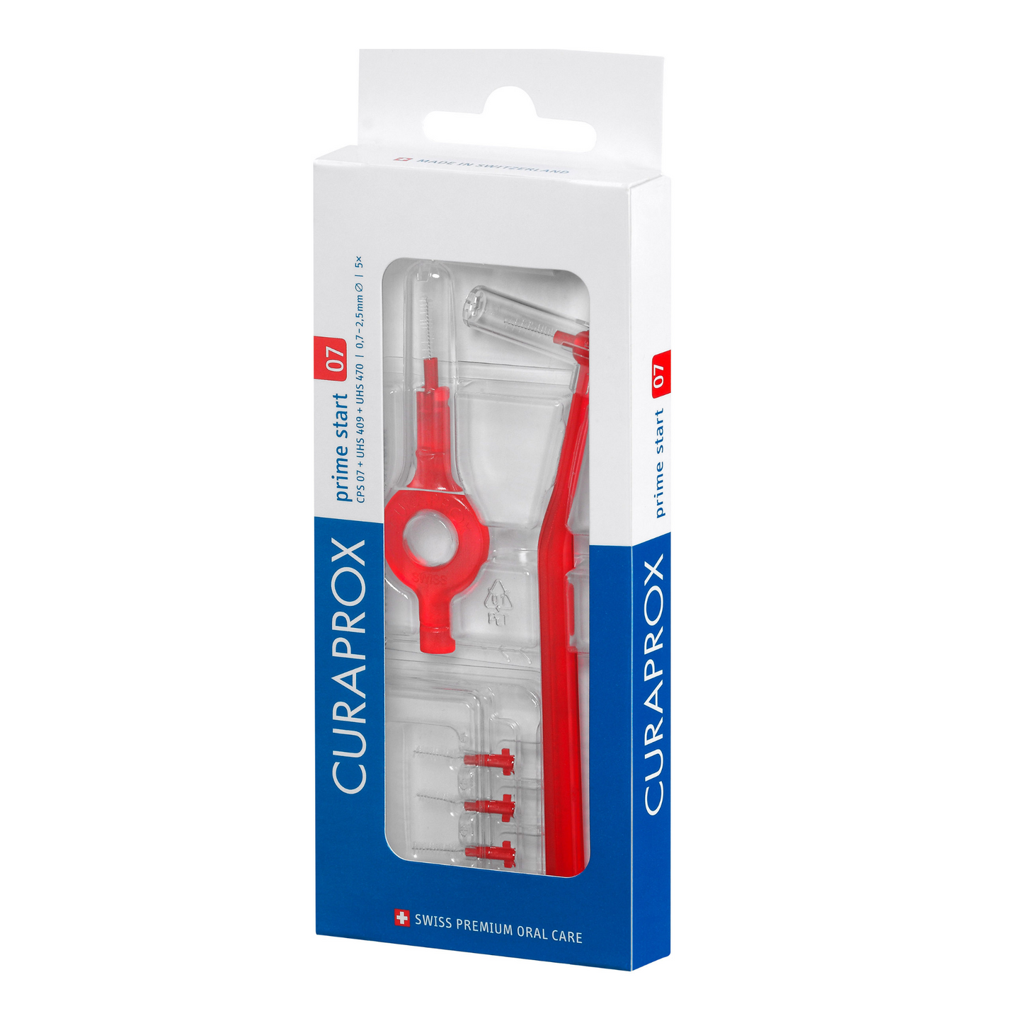 Mellanrumsborste CPS 07 prime start, röd, 5 borstar + 2 handtag